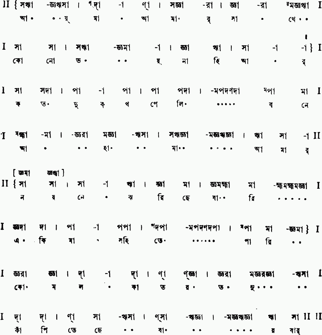 Notation ay ma amar sathe