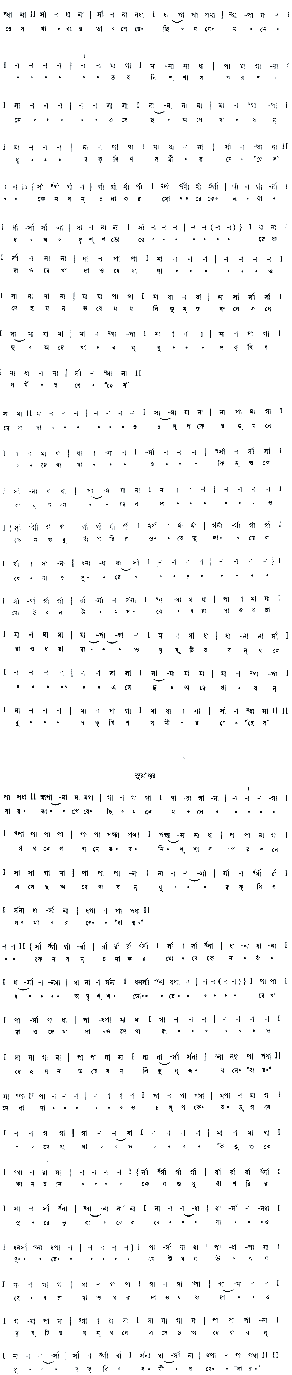 Notation barota peyechi mone