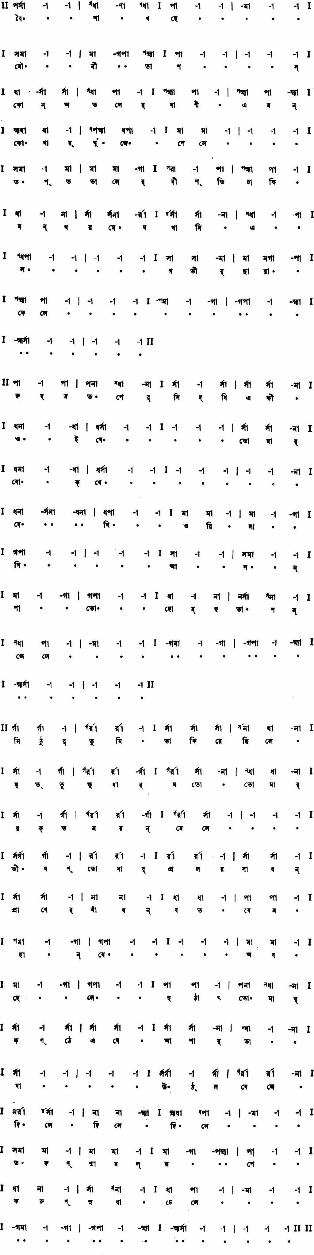 Notation boishakh he mouni tapas