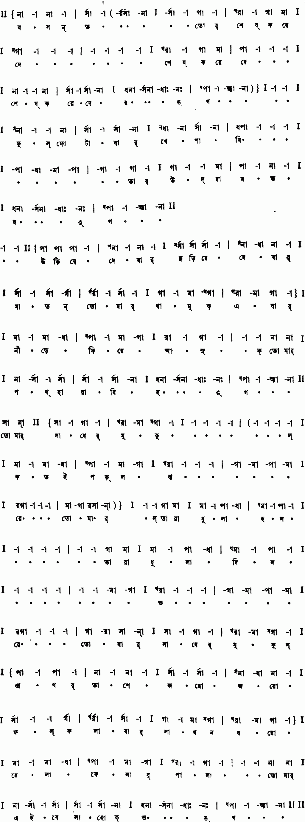 Notation basanta tor shes