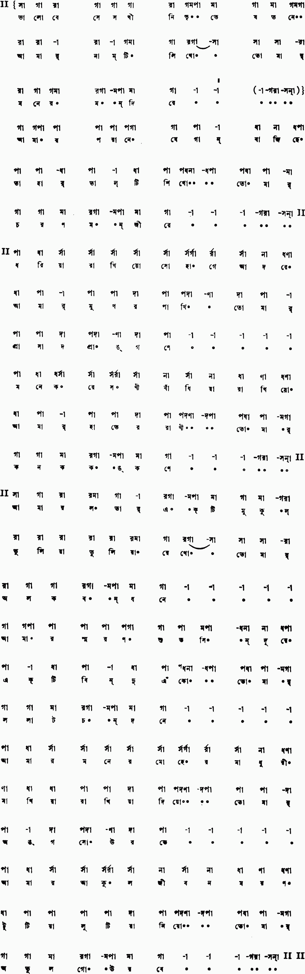 Notation bhalobese sokhi nibhrite