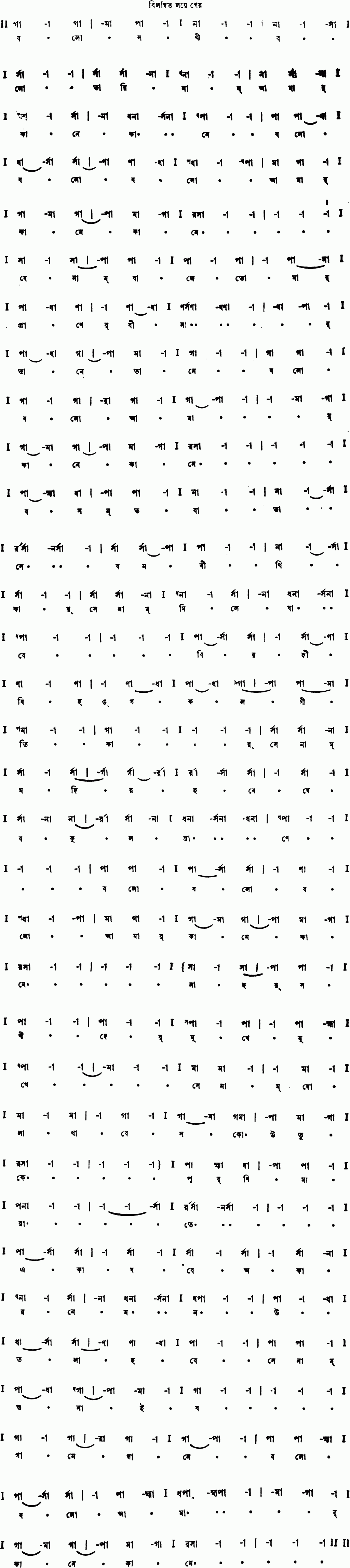 Notation bolo sakhi bolo