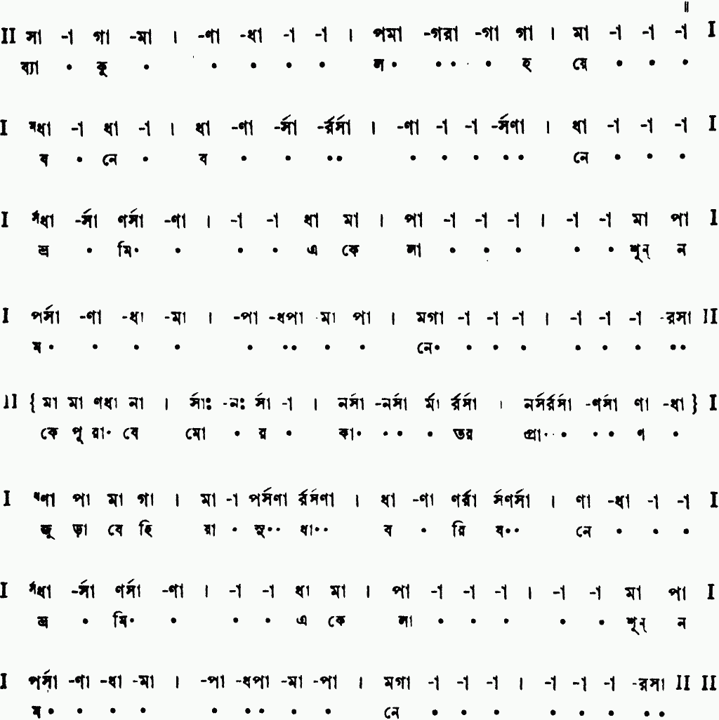 Notation bakul hoye bone bone