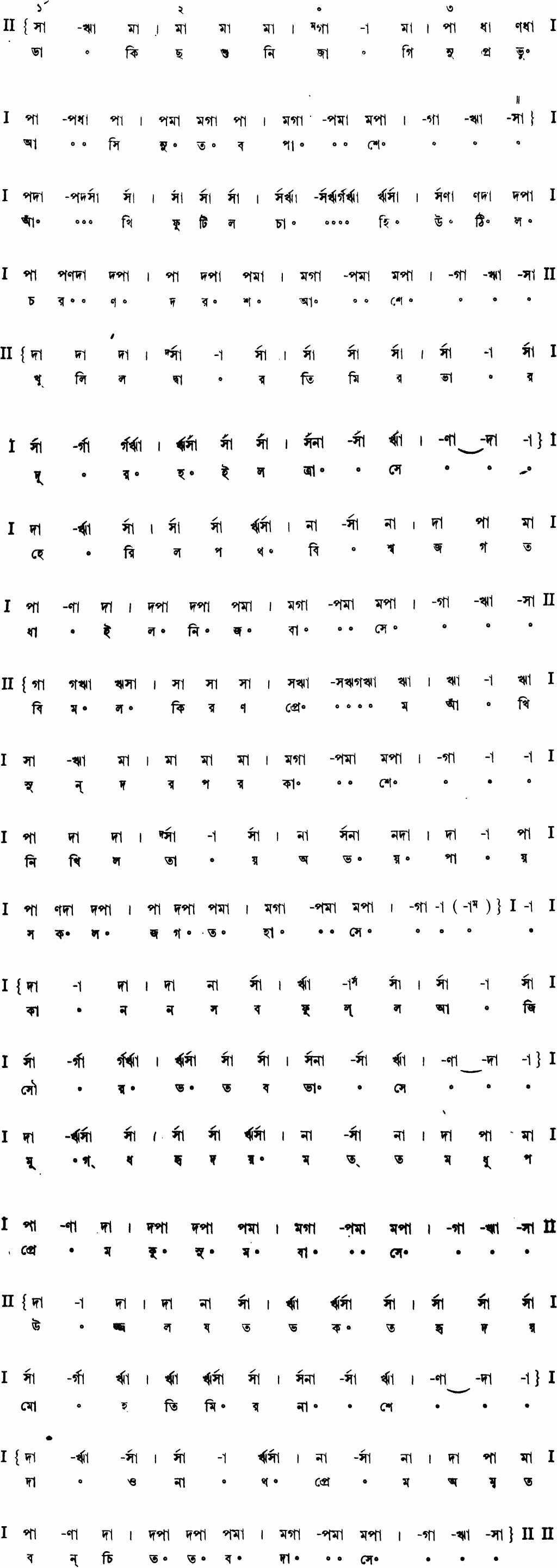 Notation dakichho shuni jaginu