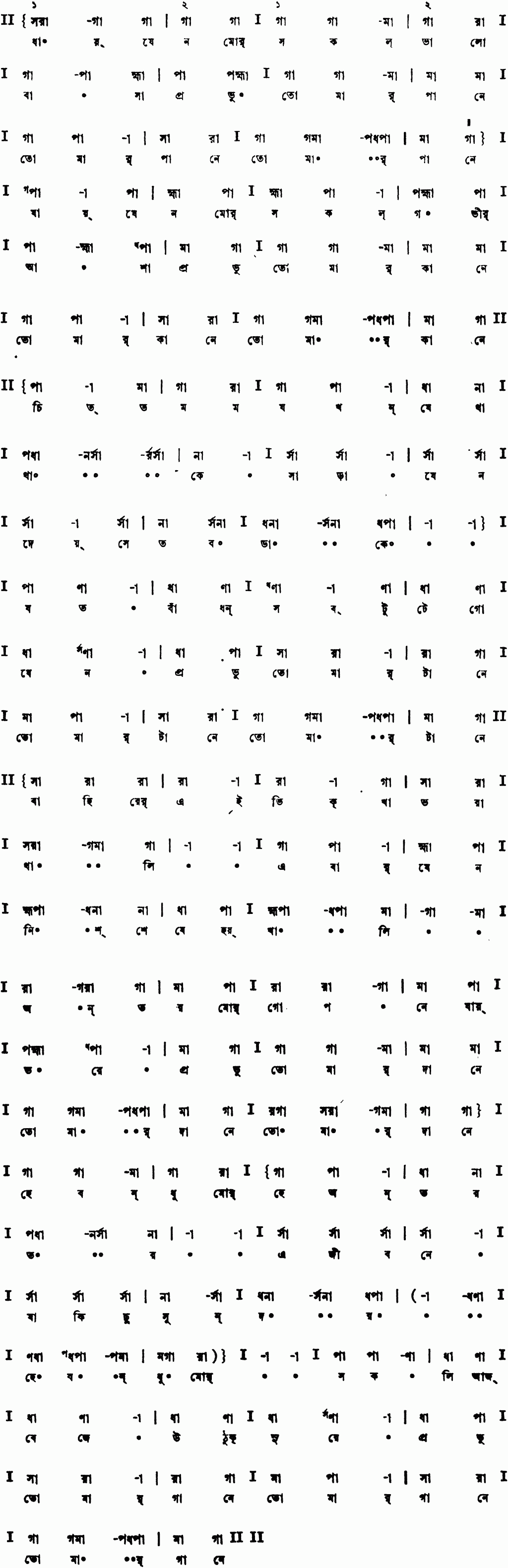 Notation dhay jeno mor sakol