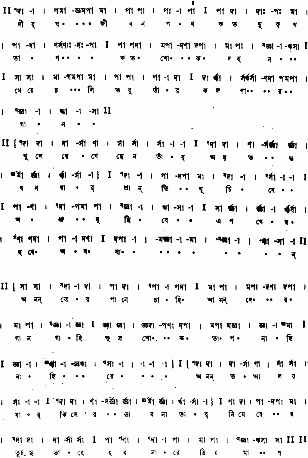 Notation dirgho jibanpoth