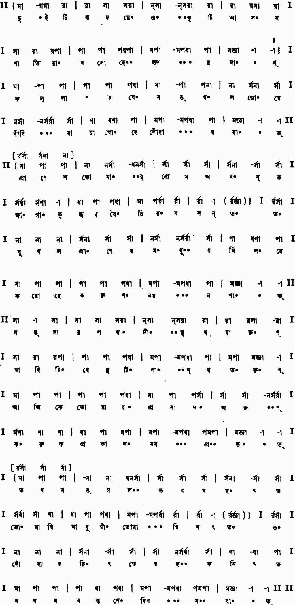 Notation duiti hridoye ekti asan