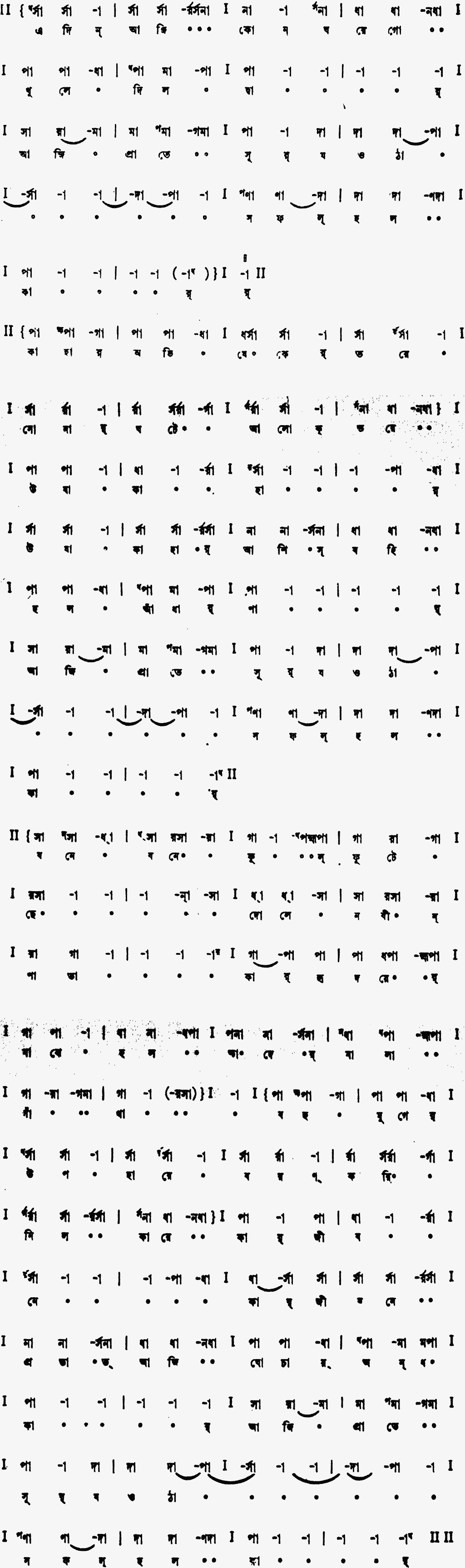 Notation e din aji kon ghore