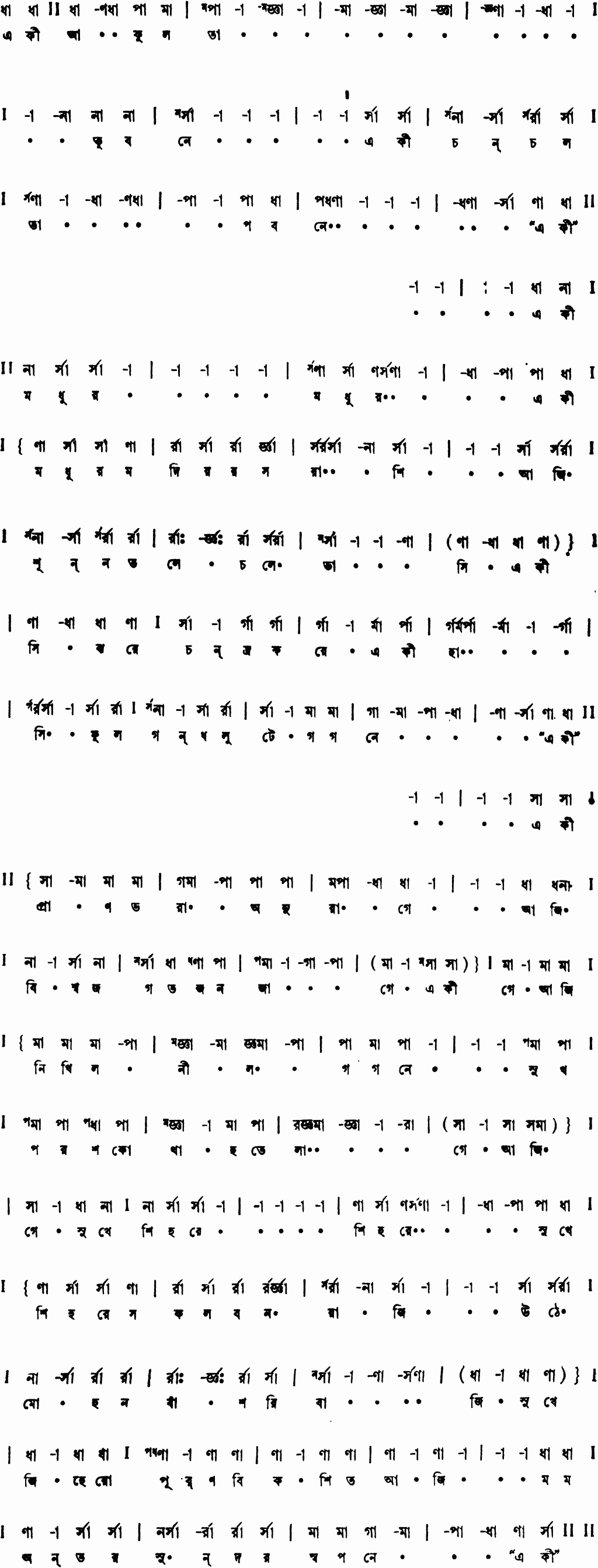 Notation eki akulata bhubane