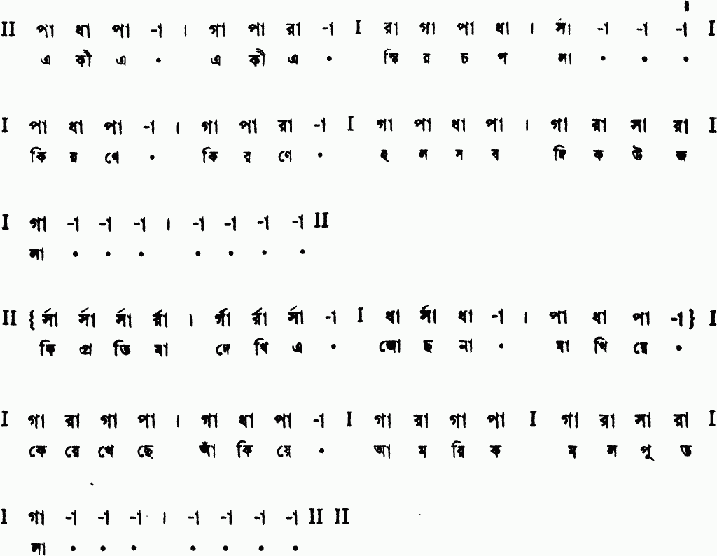 Notation e ki e sthir chapala