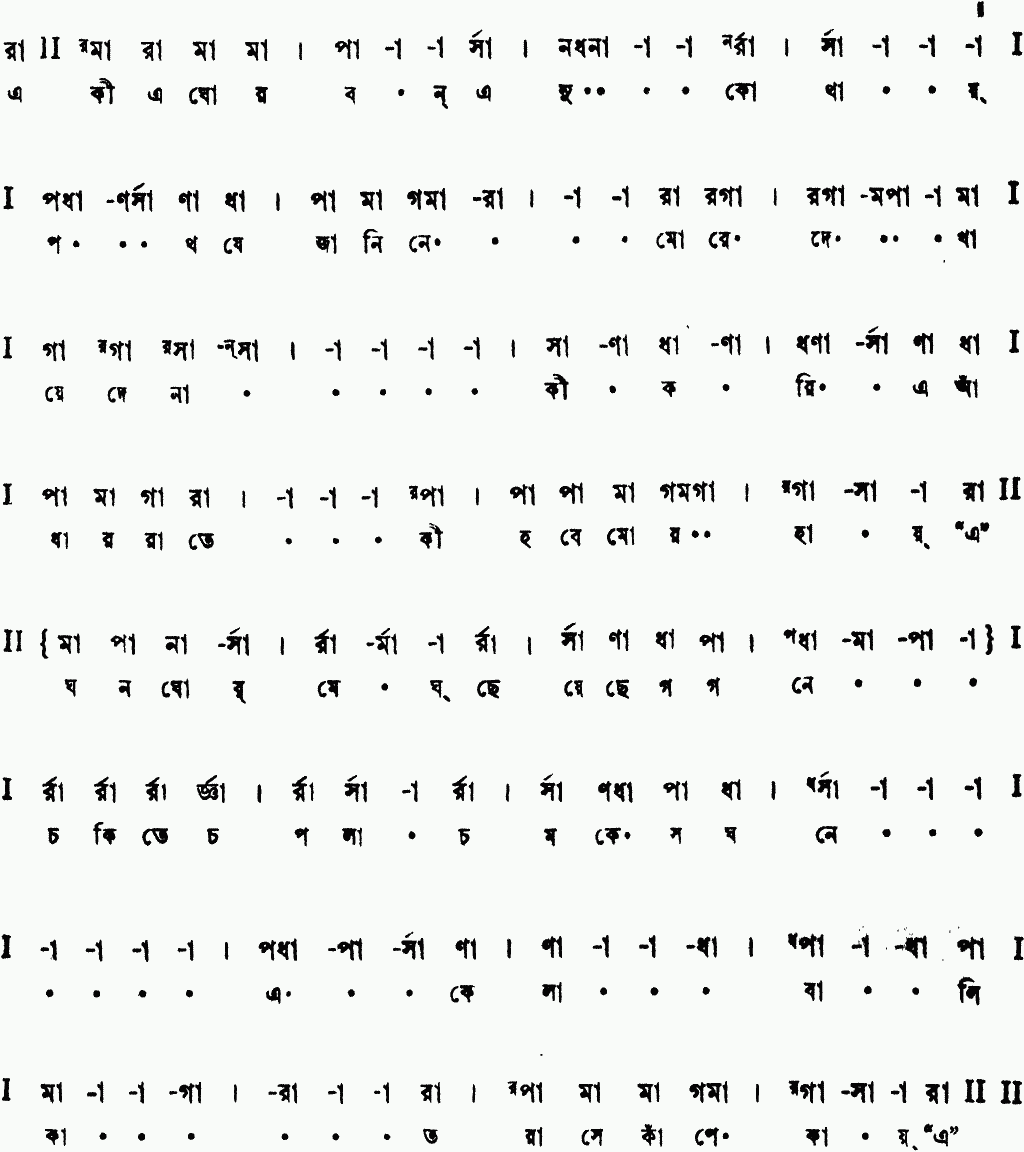 Notation e ki e ghor bon