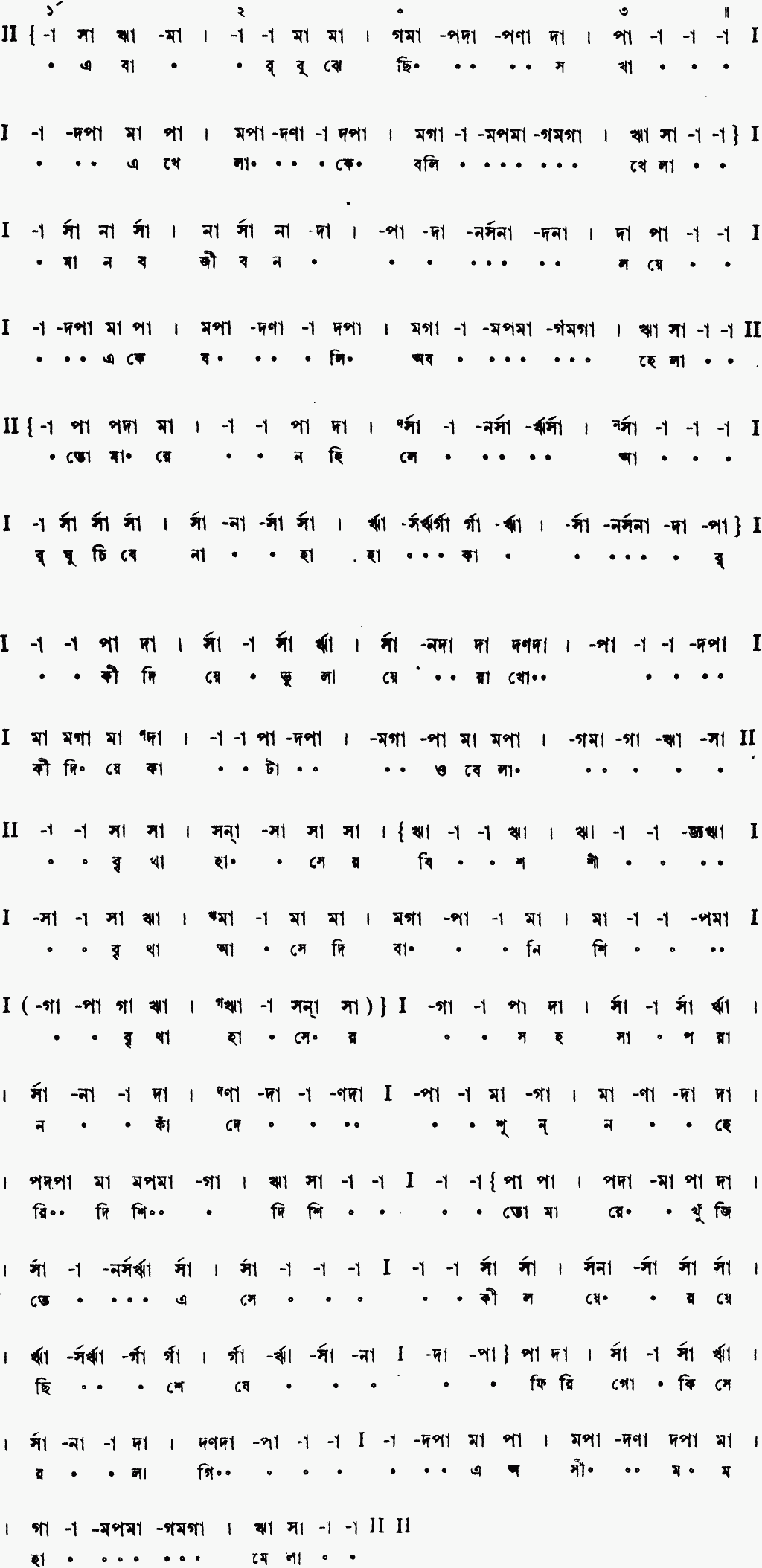 Notation ebar bujhechhi sokha