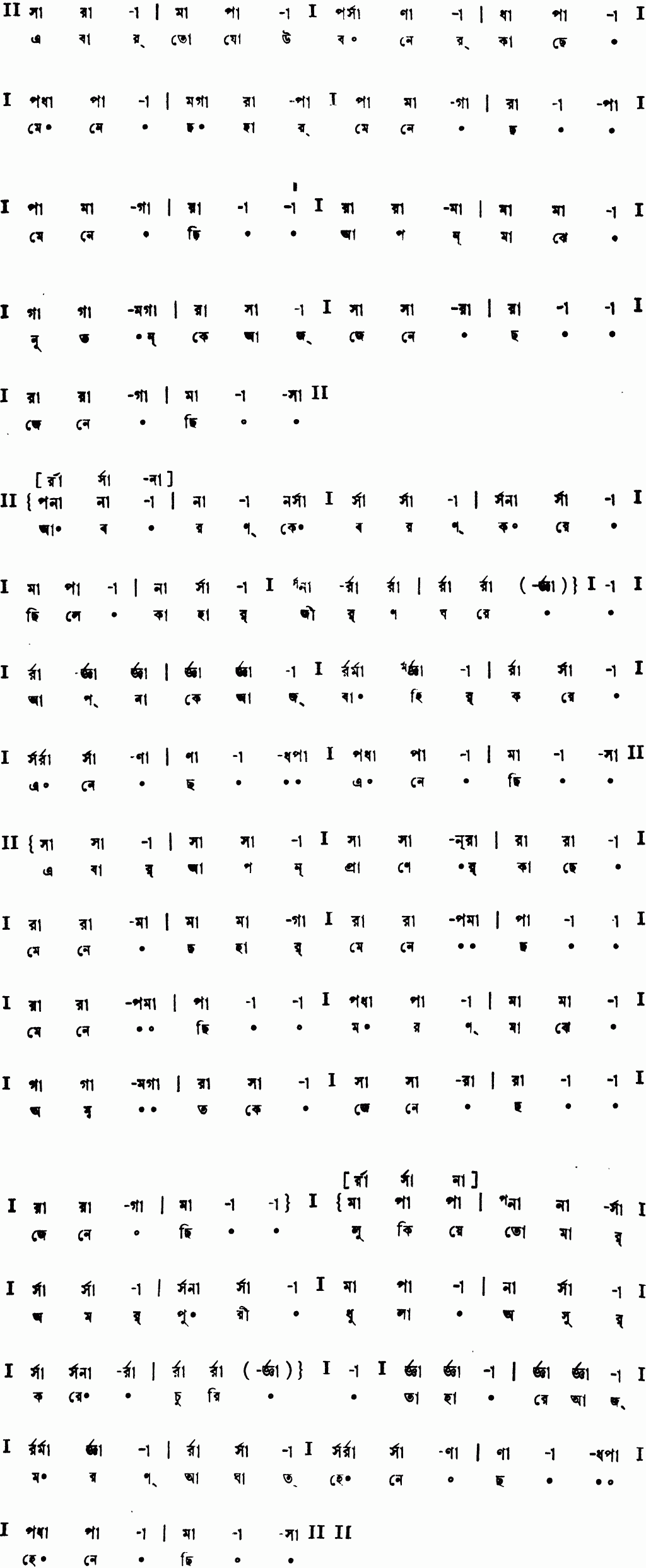 Notation ebar to jouboner kachhe