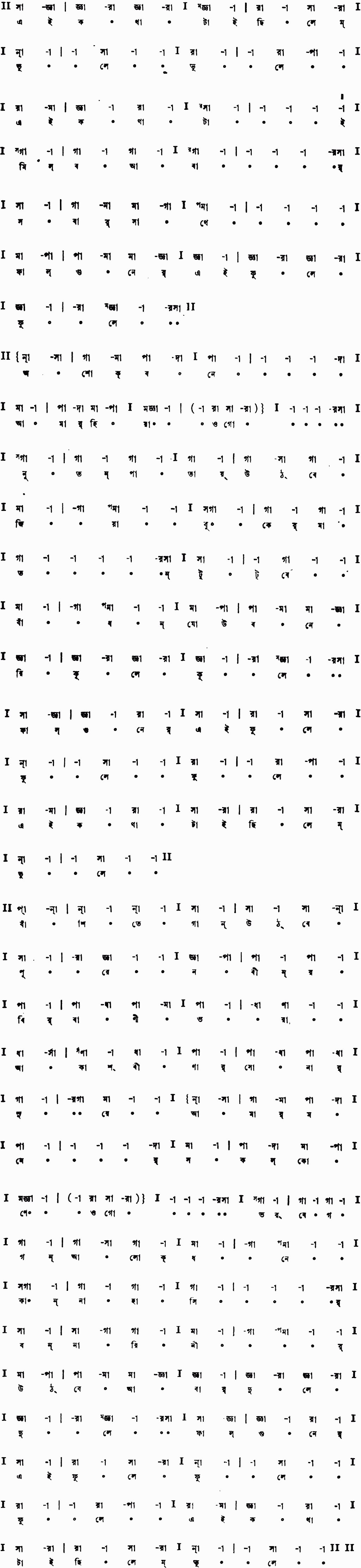 Notation ei kothatai chhilem bhule