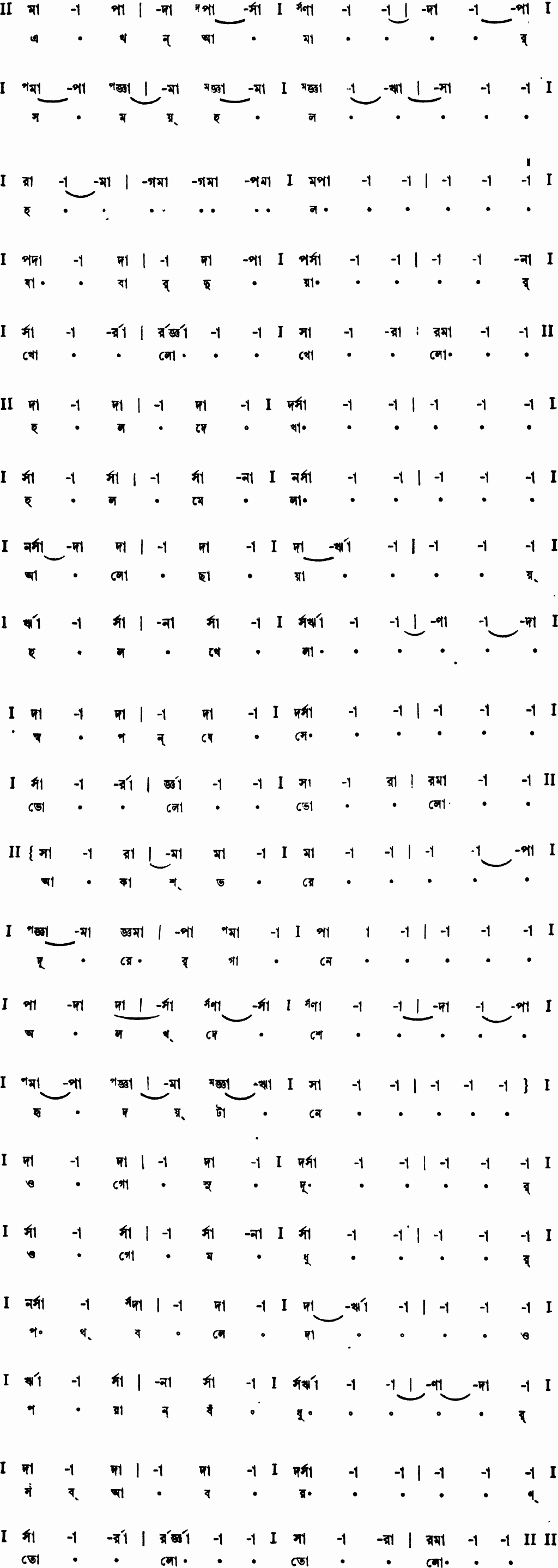Notation ekhon amar somoy holo