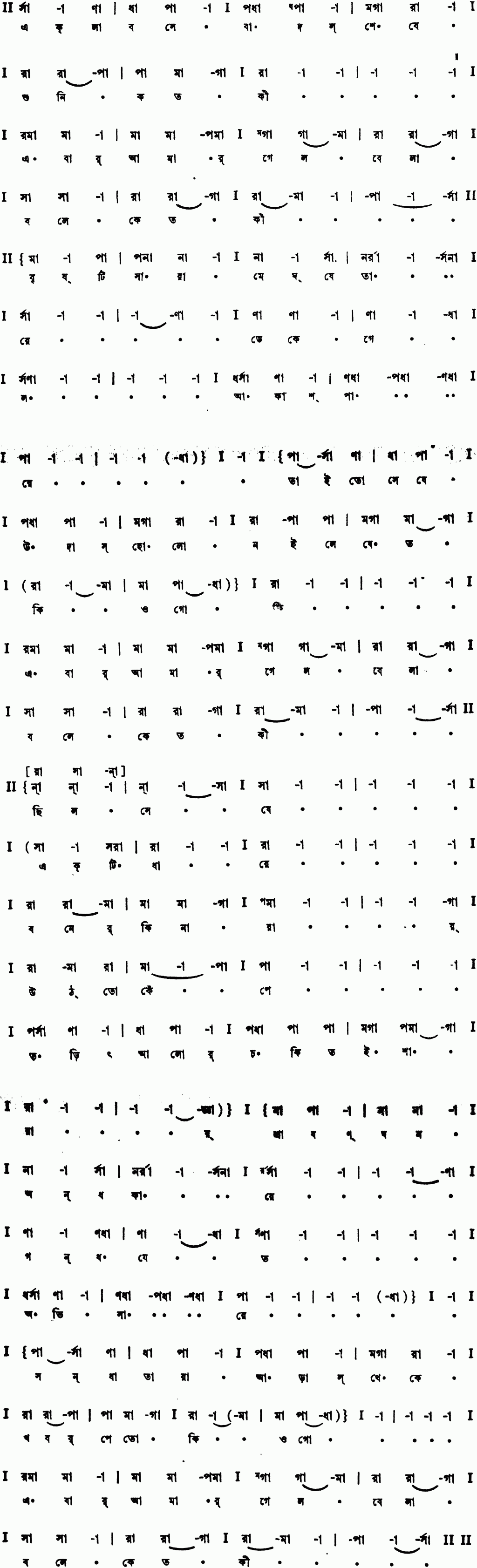 Notation ekla bose badol shese