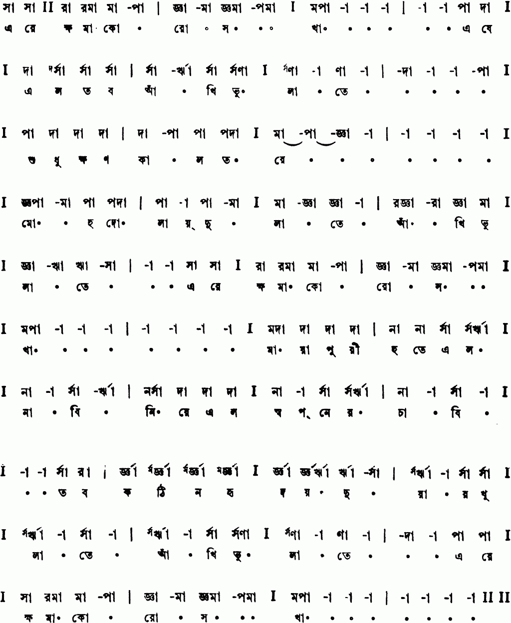 Notation ere khama koro sakha