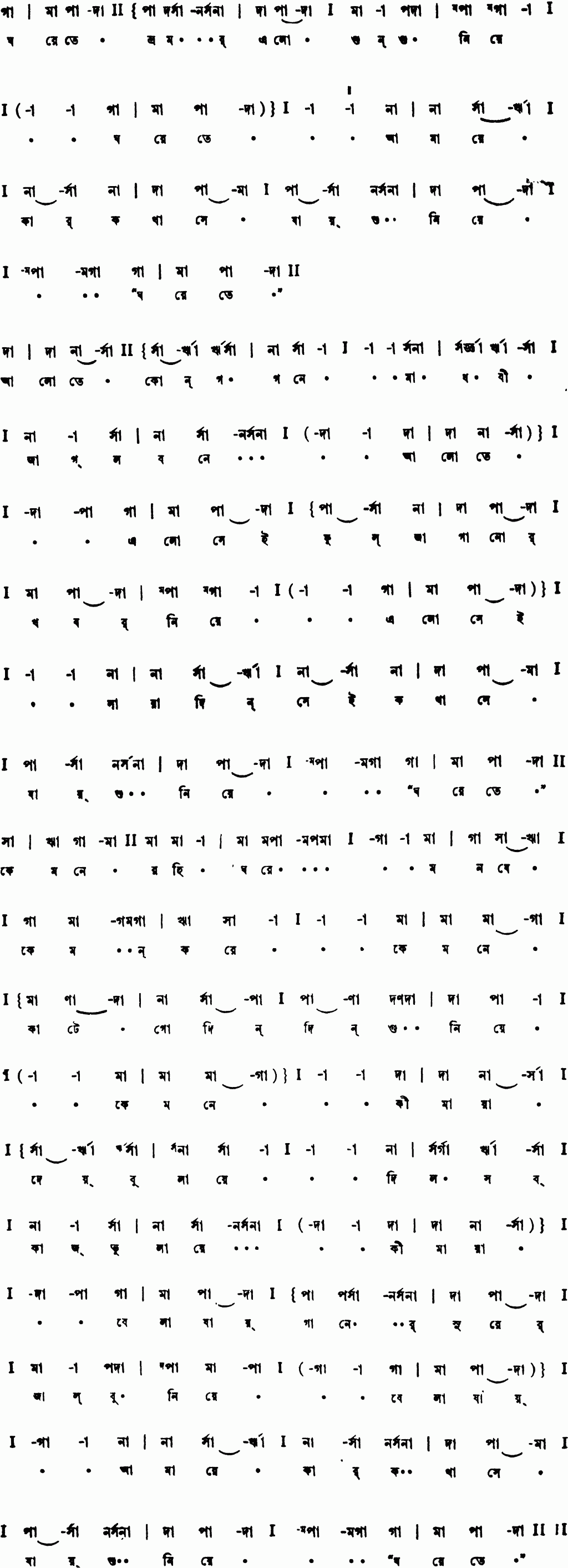 Notation gharete bhromor elo
