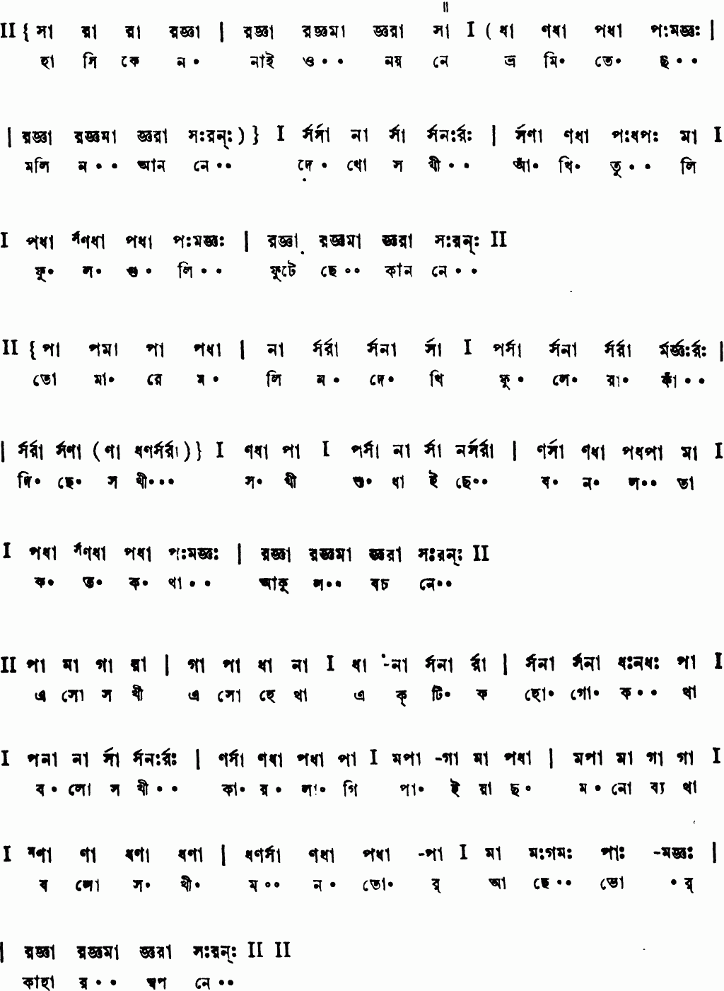 Notation hasi keno nai