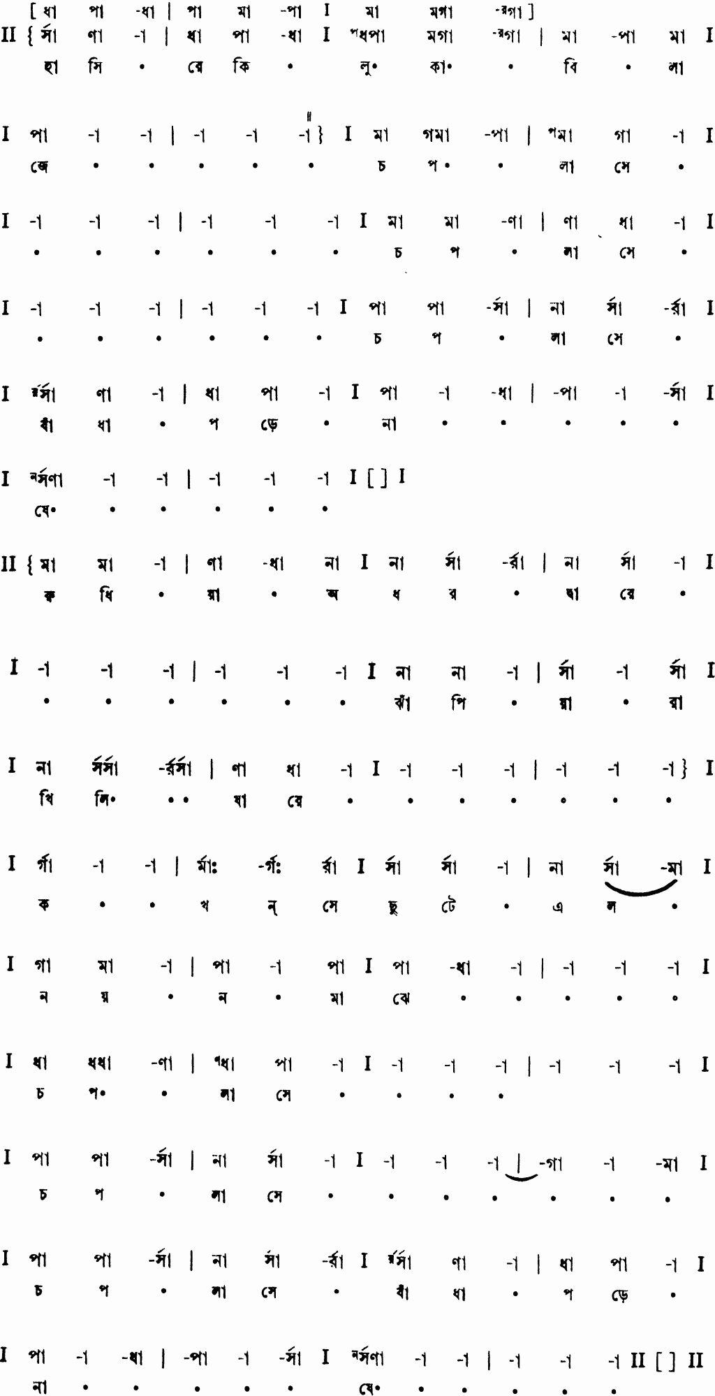 Notation hasire ki lukabi laje