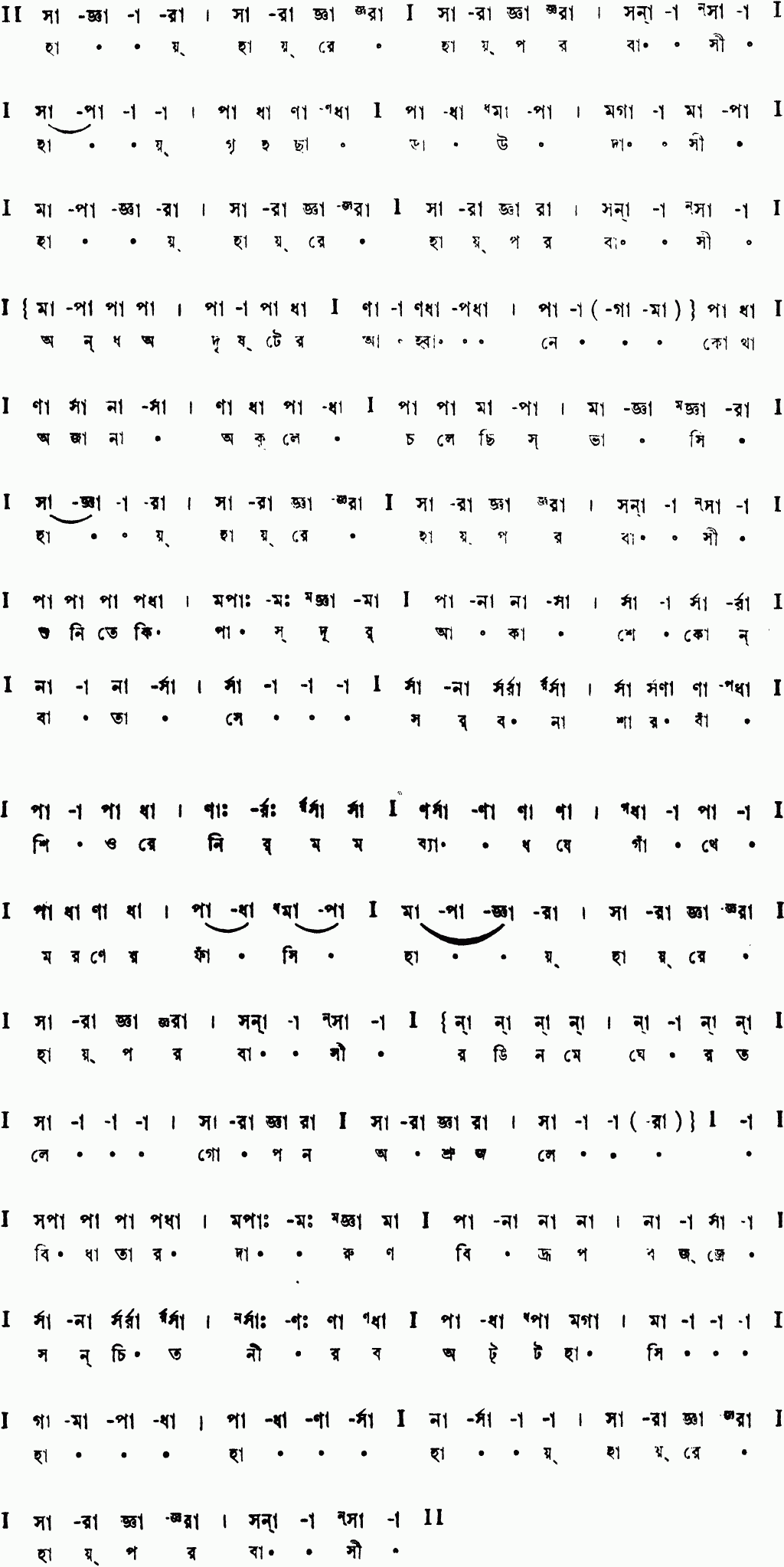 Notation hay re hay parobasi