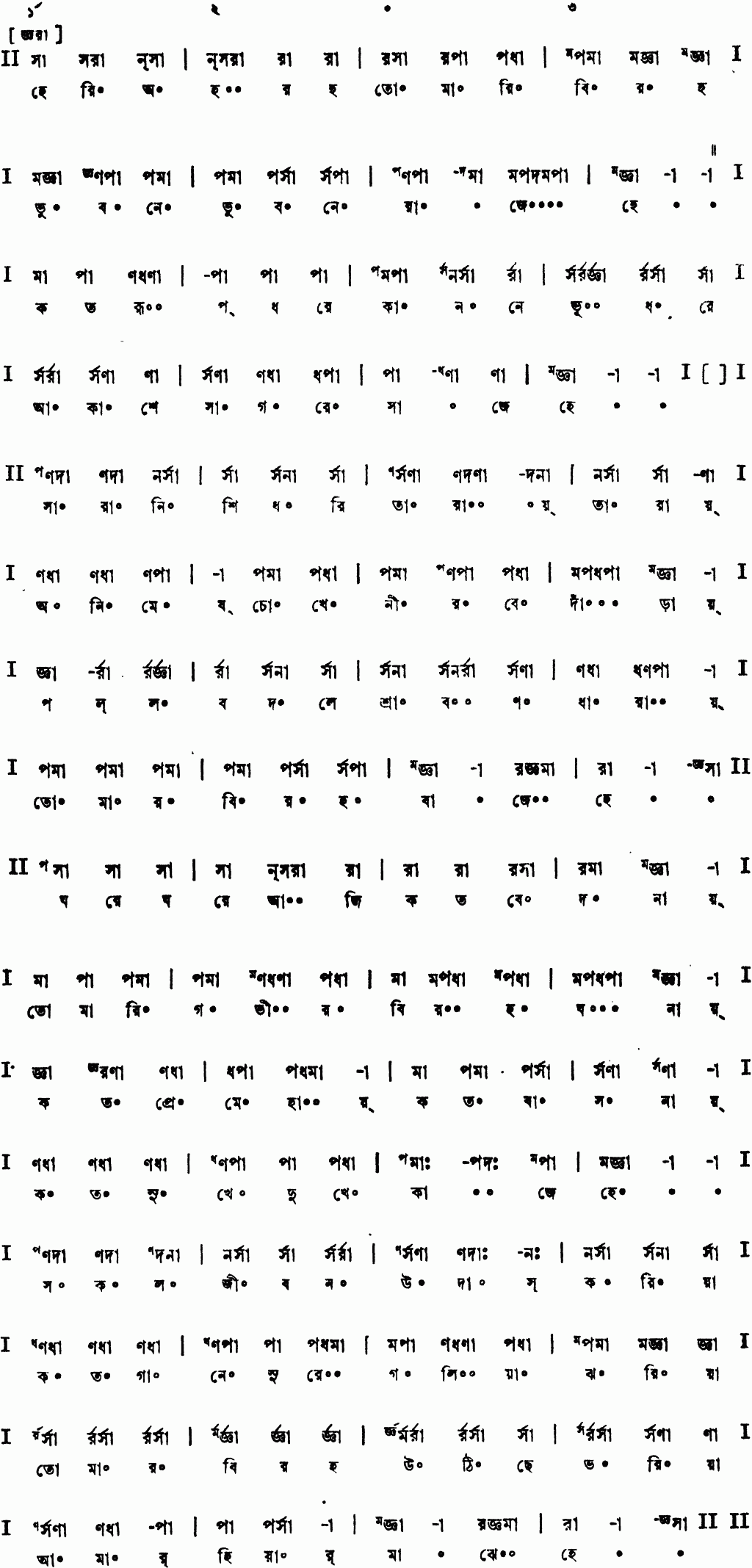 Alternate notation heri ahoraho tomari