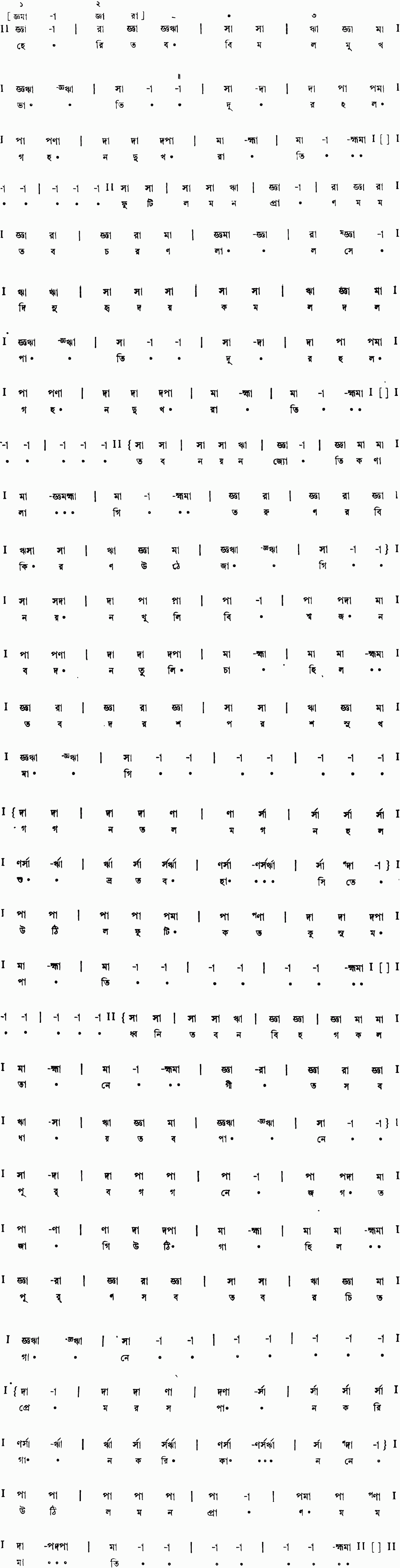 Notation heri tabo bimalomukhobhati