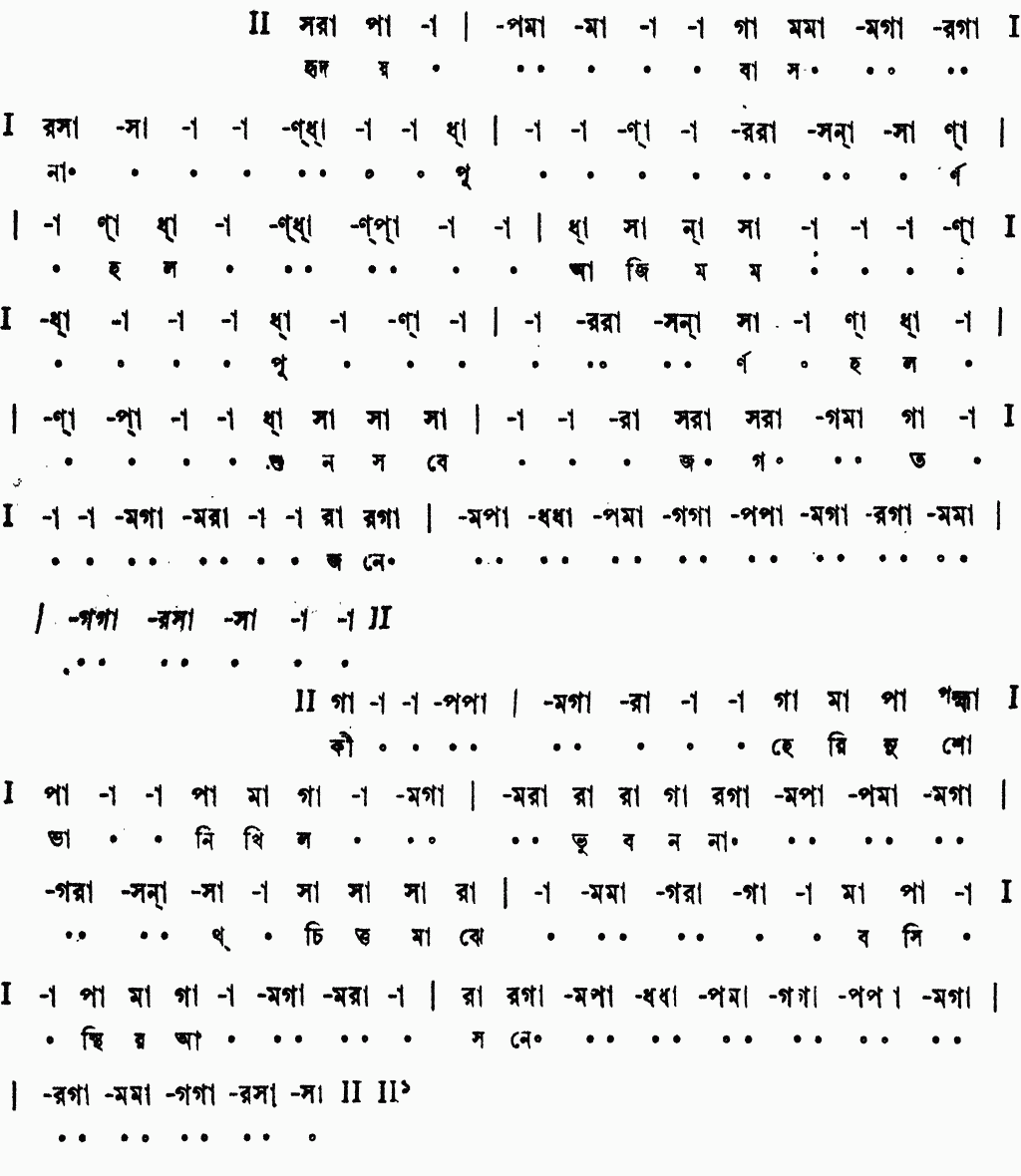 Notation hridoybasona purno holo