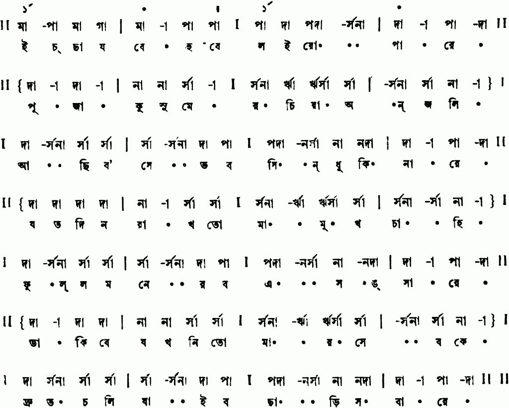 Notation ichchha jobe hobe