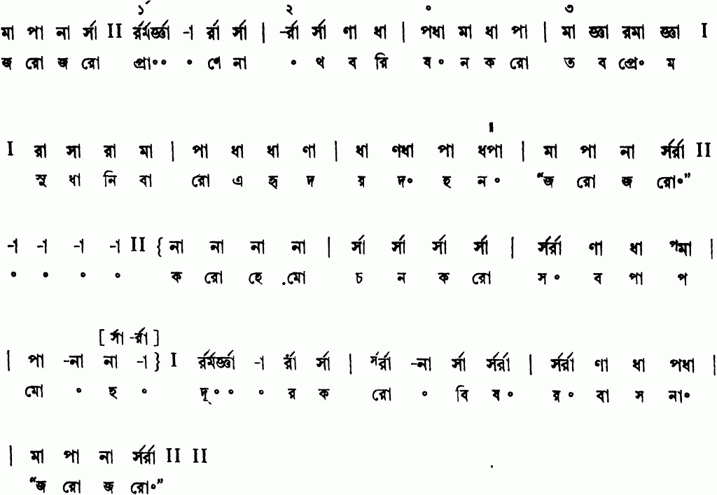 Notation jarojaro prane nath