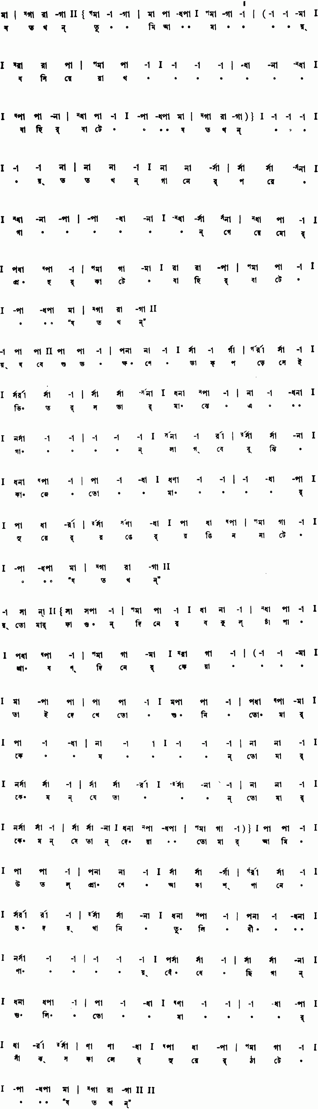 Notation jatokhan tumi amay