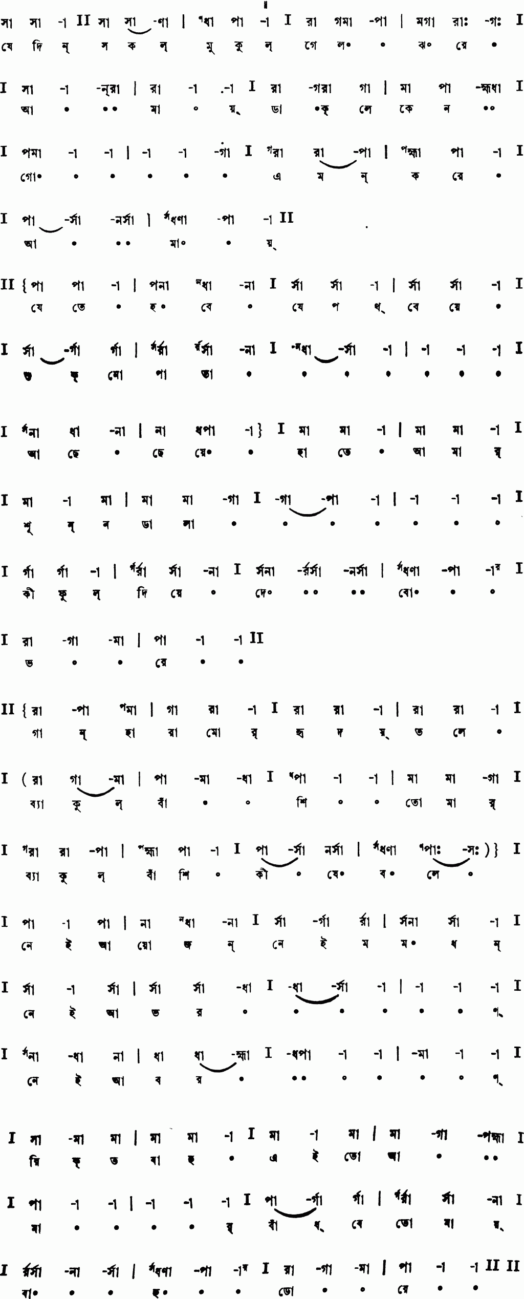 Notation je din sakal mukul