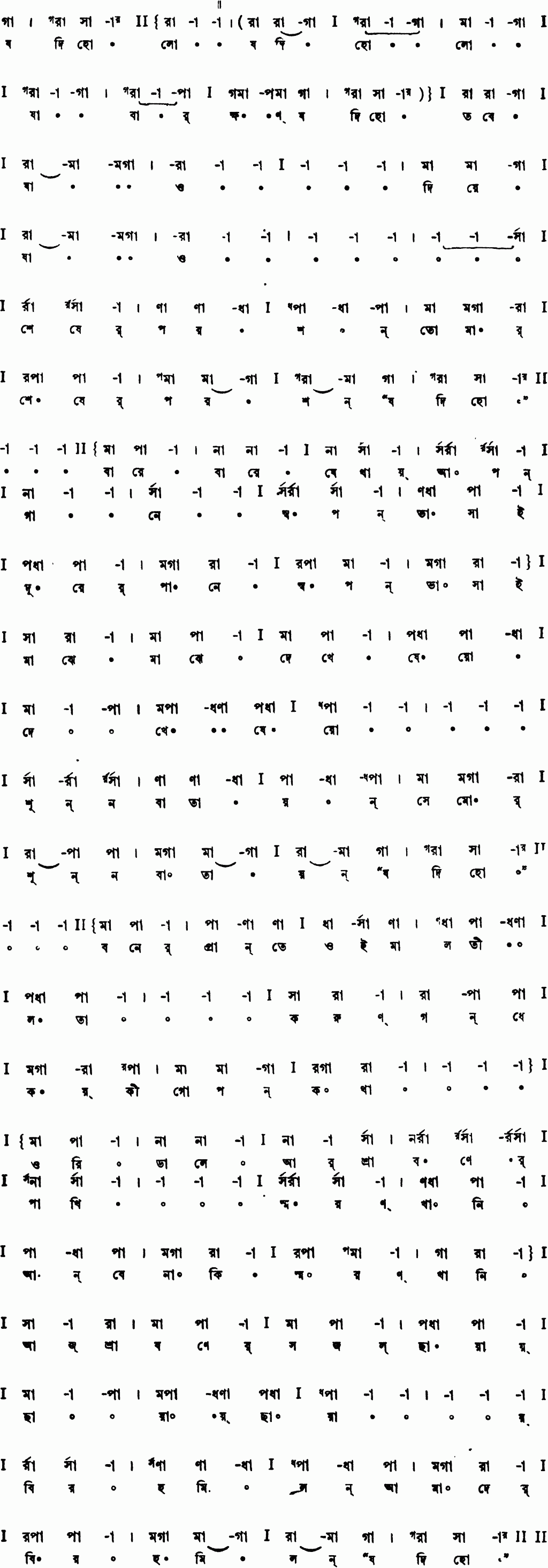 Notation jodi holo jabar