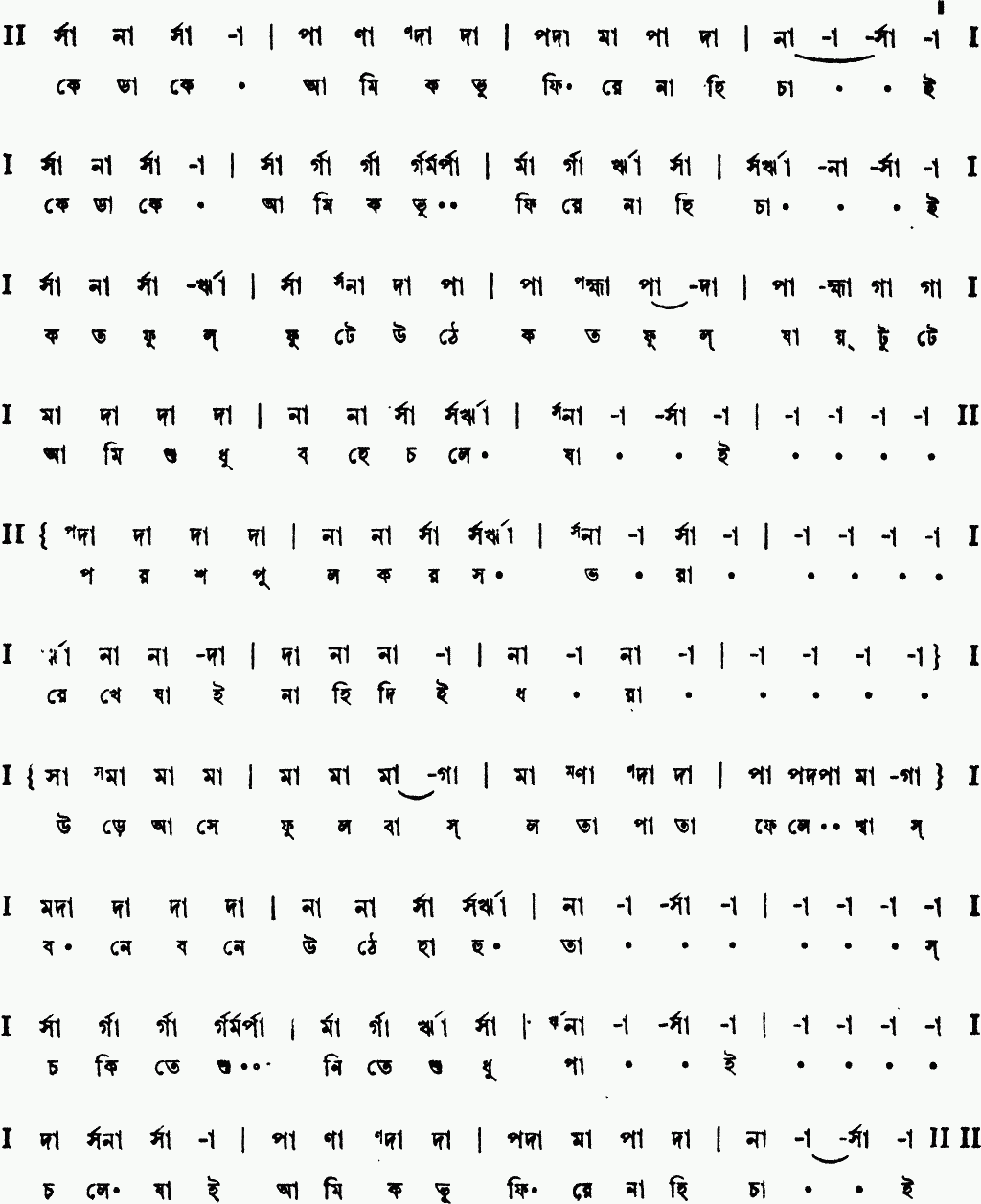 Notation ke dake ami kobhu 1