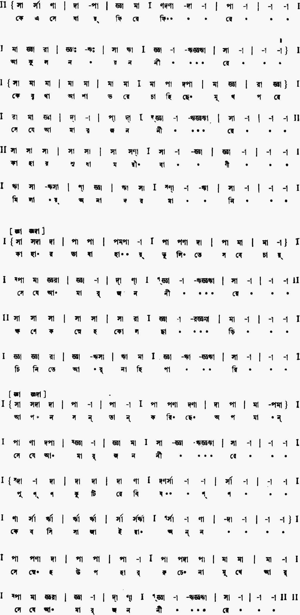 Notation ke ese jay phire