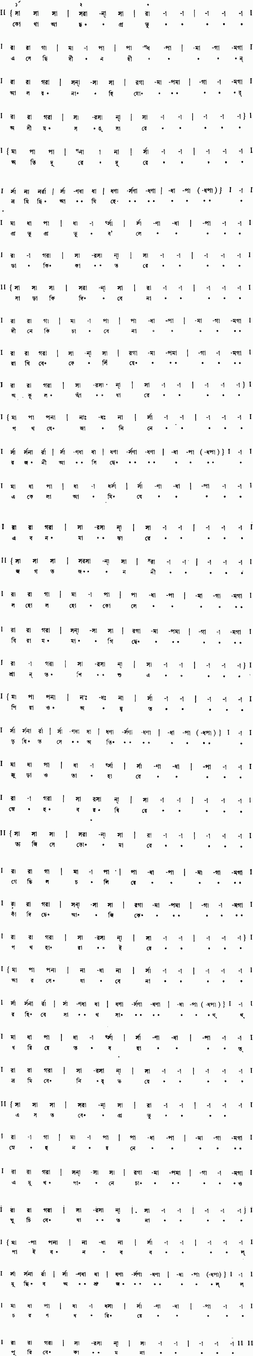 Notation kotha achho probhu