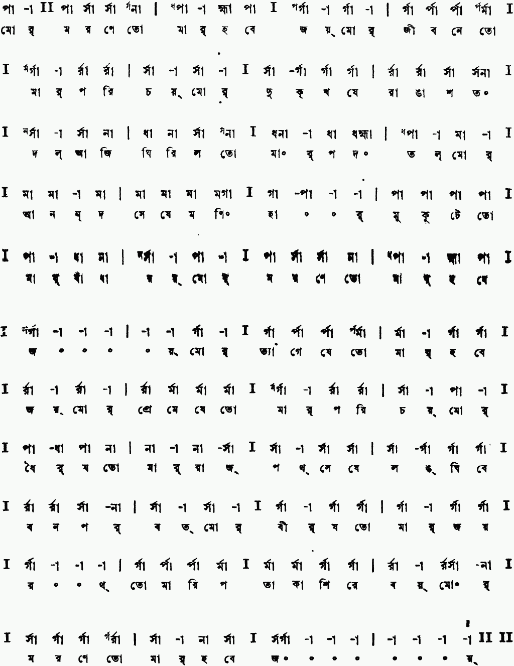 Notation mor marone tomar hobe joy