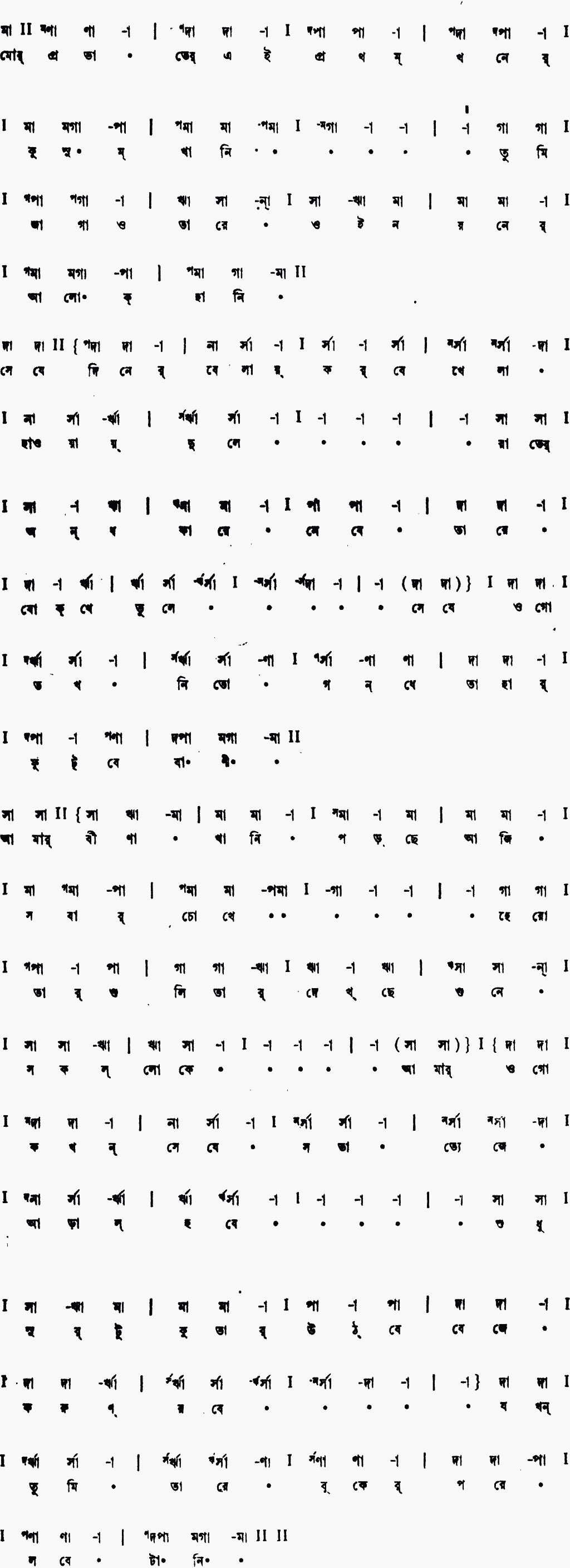 Notation mor probhater ei prothom