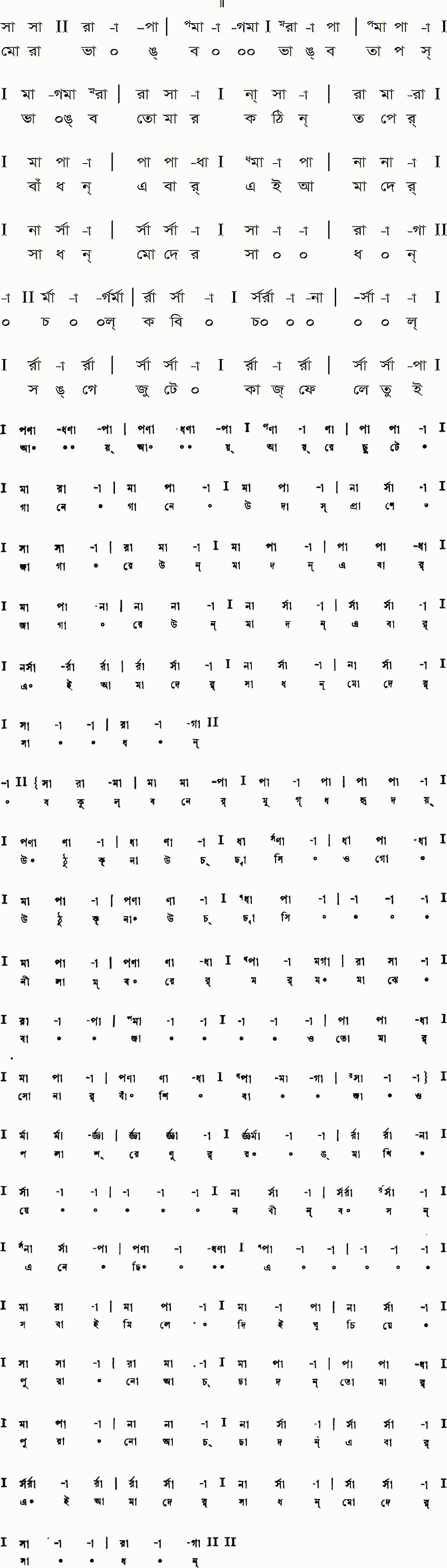 Notation mora bhangbo tapas