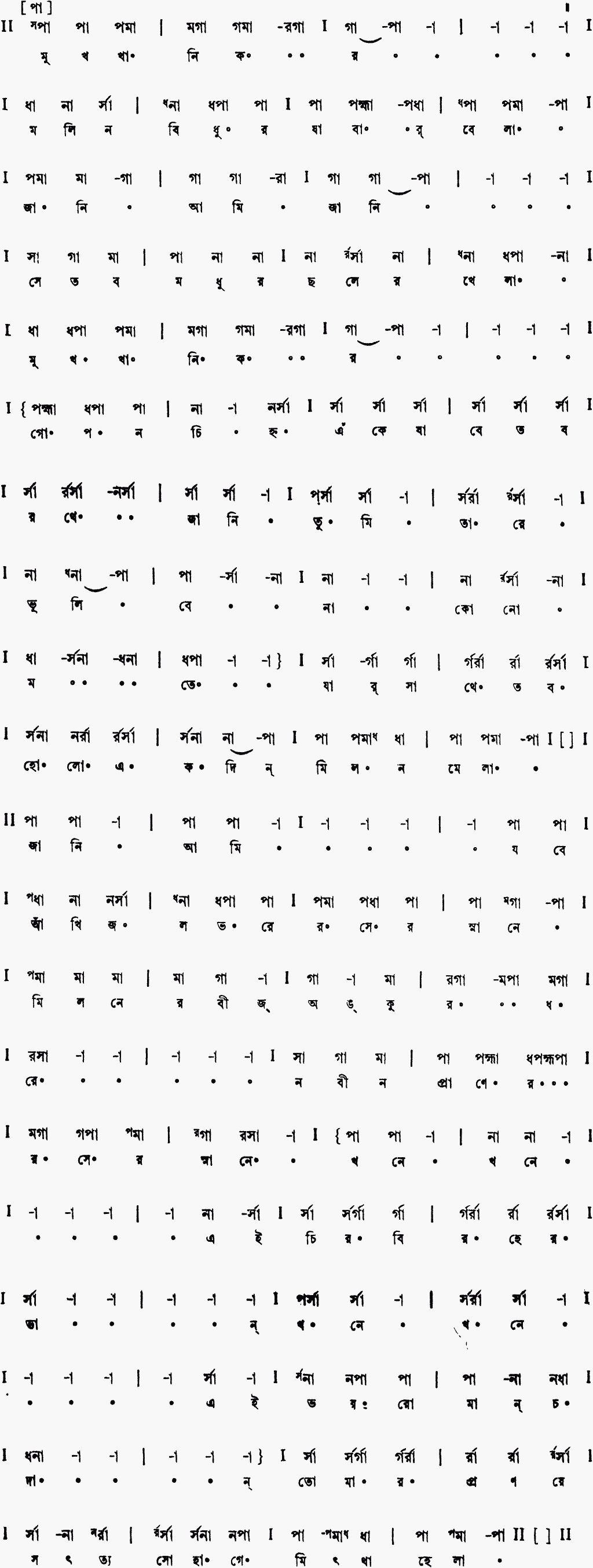 Notation mukhokhani karo molin