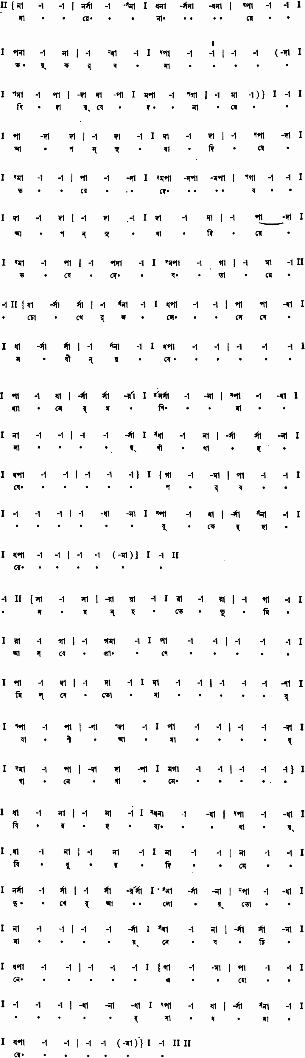 Notation na re na re bhoy korbo na