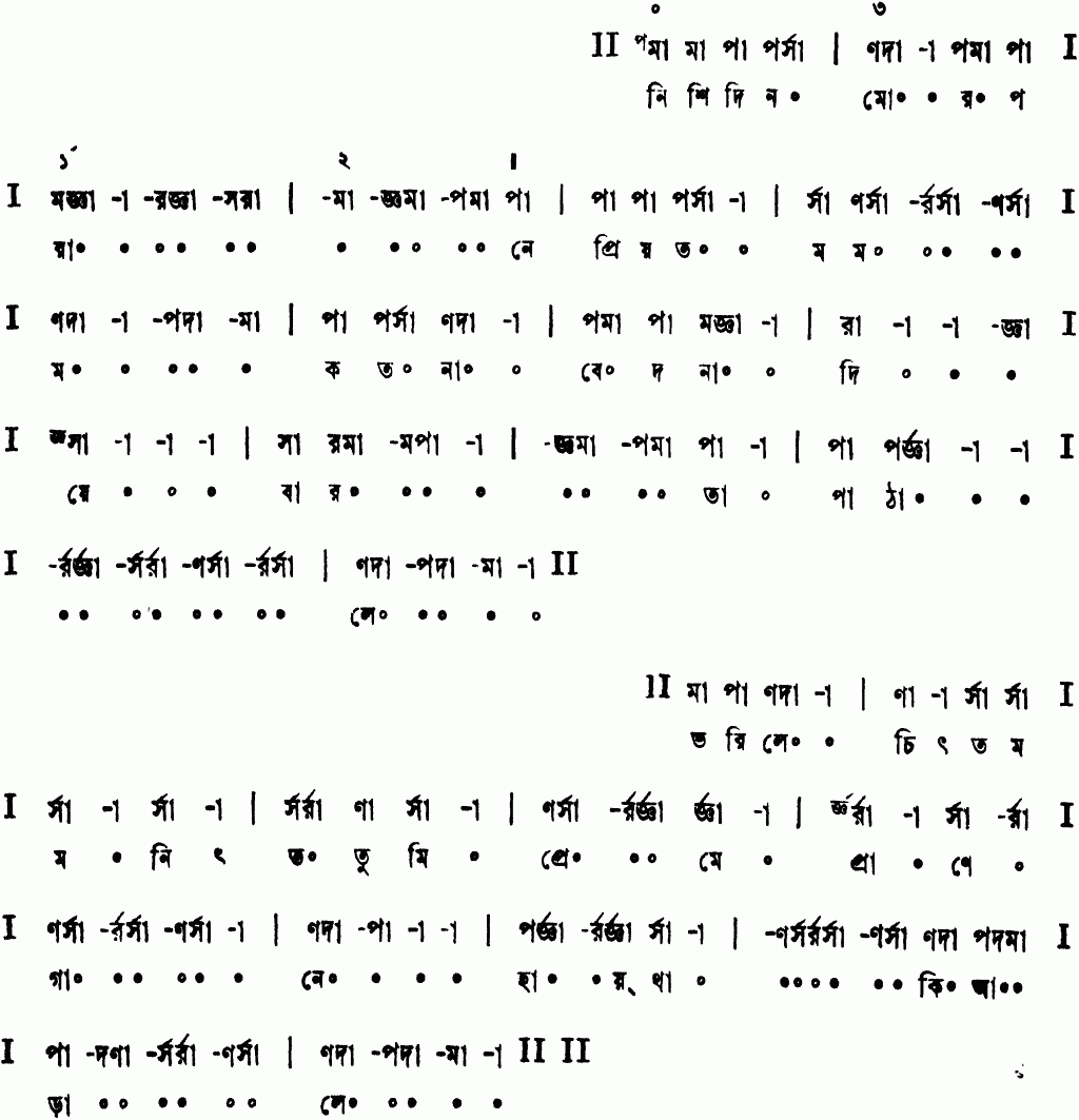 Notation nishidin mor porane