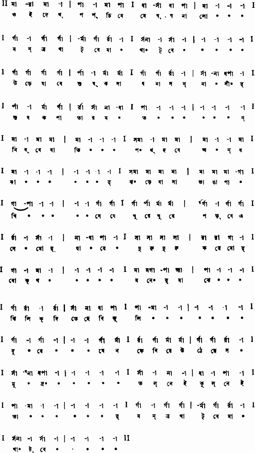 Notation oi dekh poschime megh