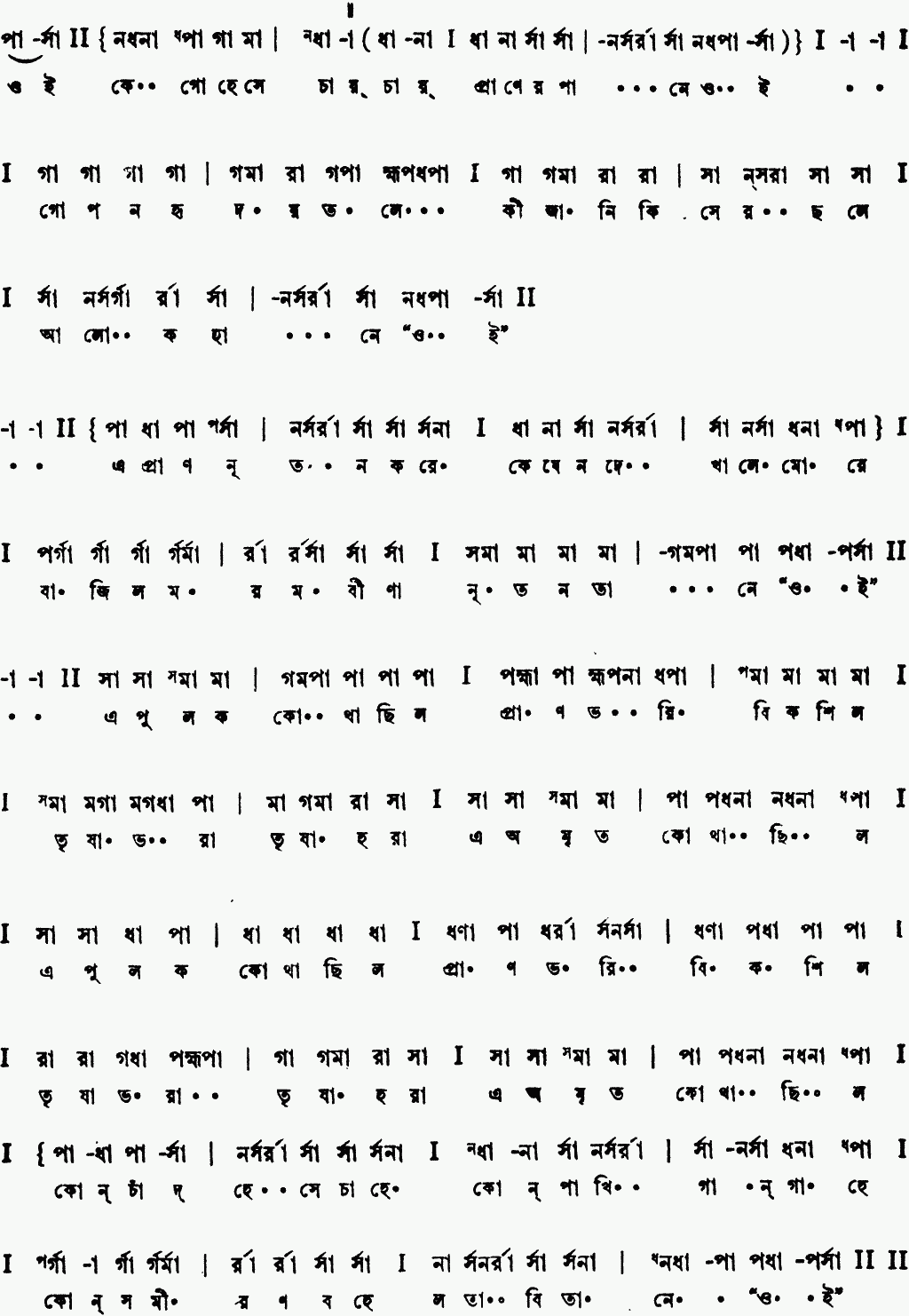Notation oi ke go hese chay