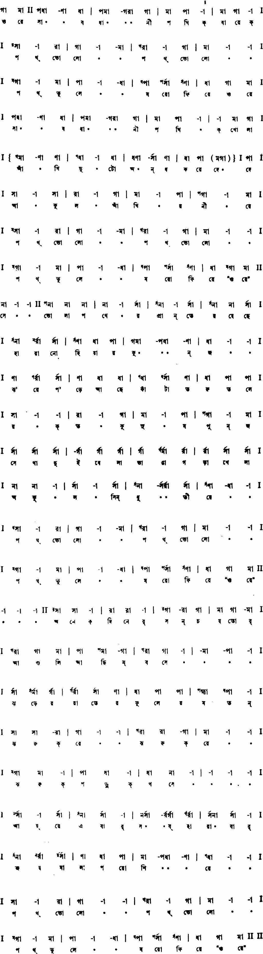 Notation ore sabodhani pothik