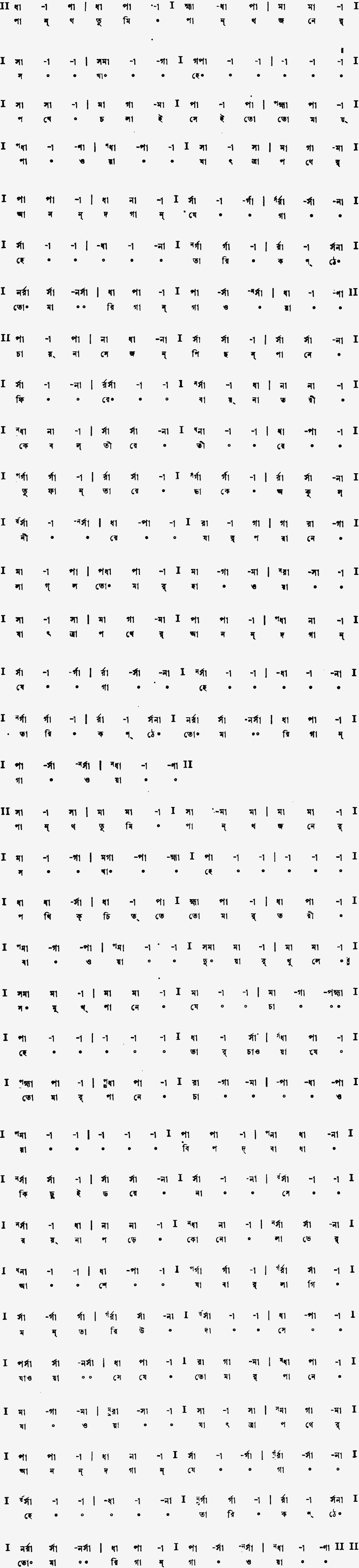 Notation pantho tumi panthojoner