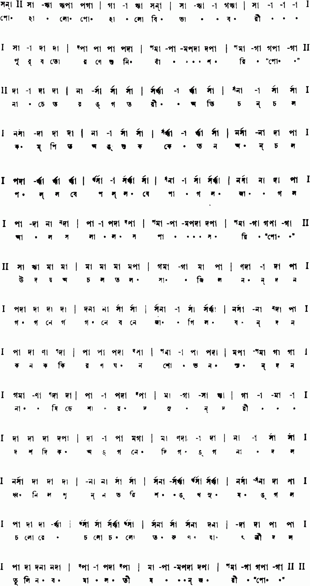 Notation pohalo pohalo bibhabori