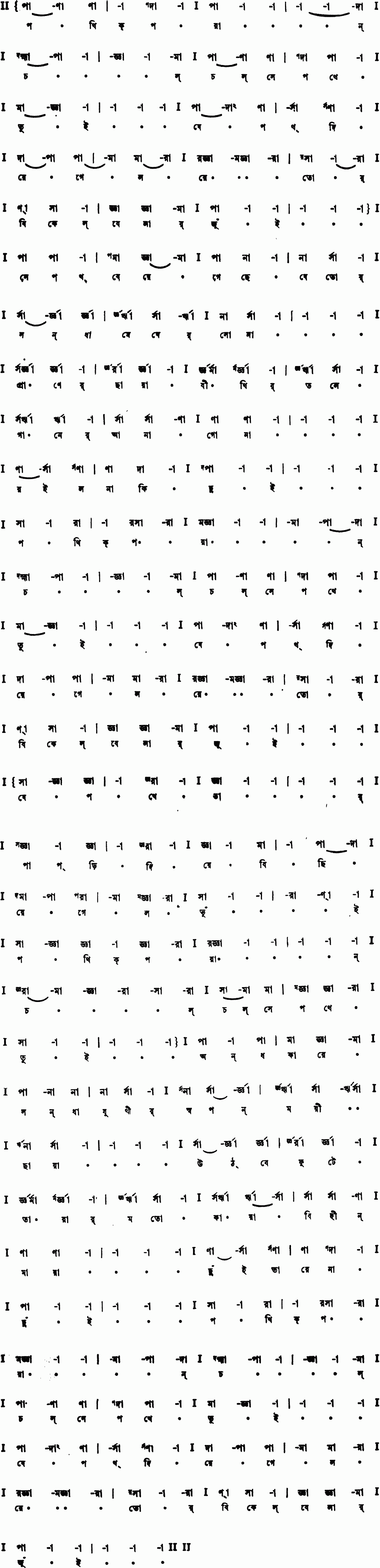 Notation pothik poran chol