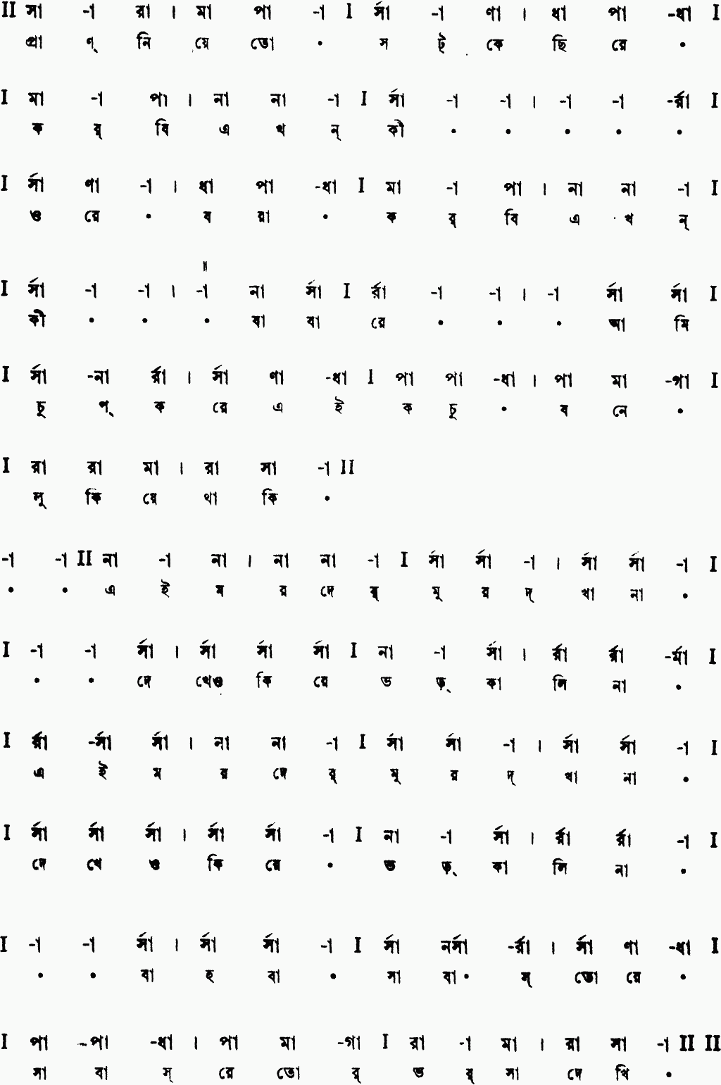 Notation pran niye to sotkechhi 1