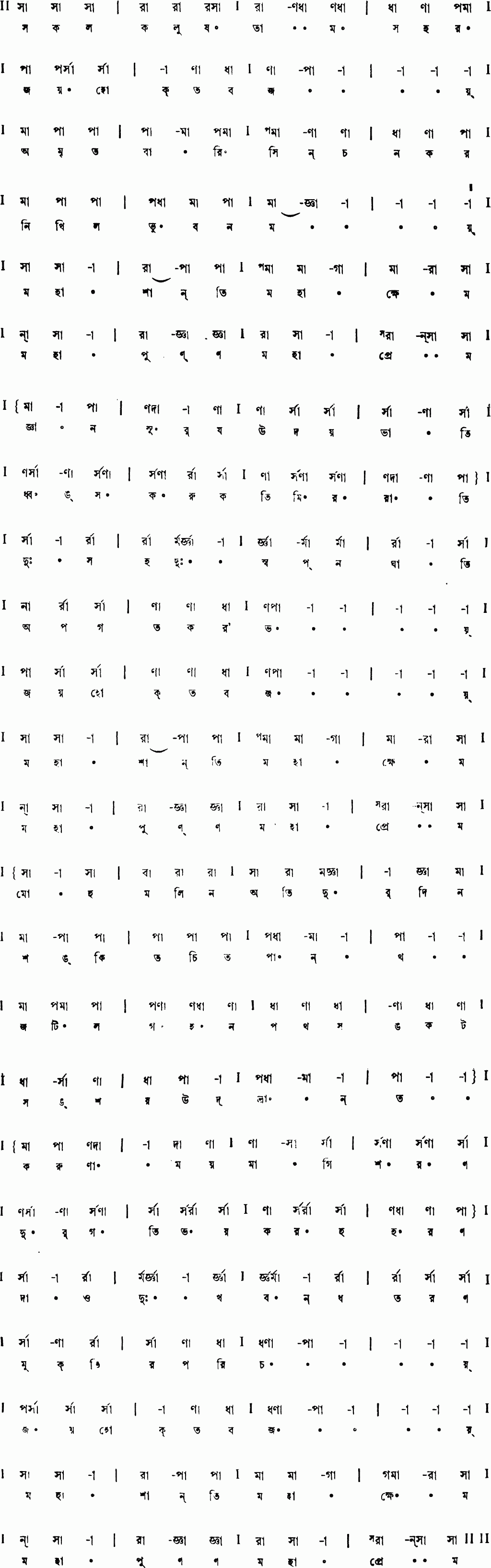 Notation sakalkalushatamosahar joy